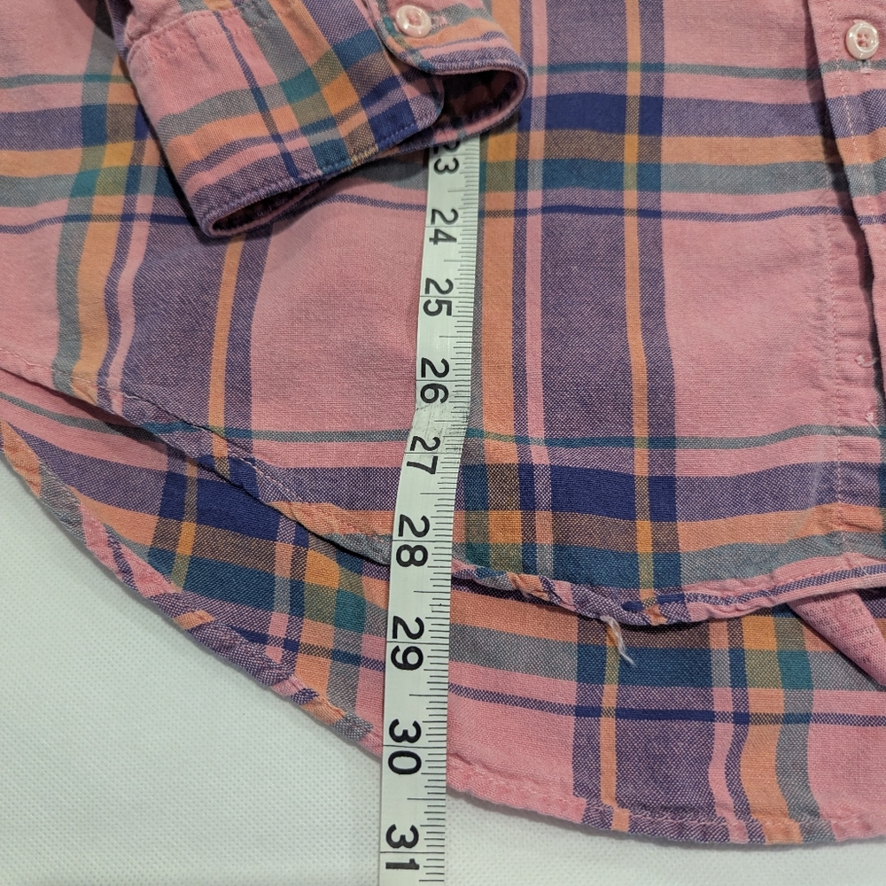 Vintage 80's American Eagle Super Soft Faded Cotton Plaid Shirt - Picture 8 of 11